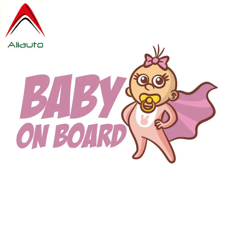 

Aliauto Reflective Car Sticker Styling Lovely Girl Baby on Board Mark Warning Cover Scratch Accessories PVC Decal,15cm*8cm