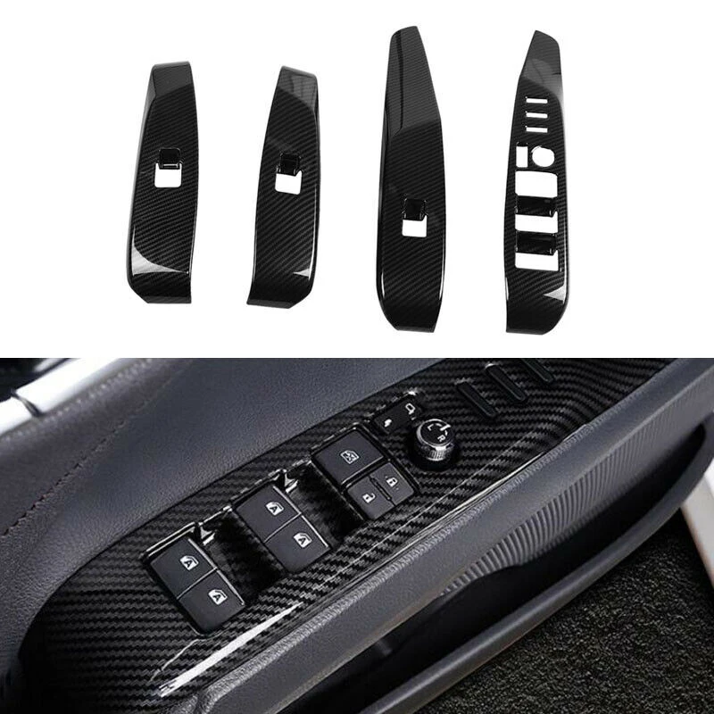 

Carbon Fiber Window Lift Switch Button Panel Cover Trim for Toyota Camry 2018 2019