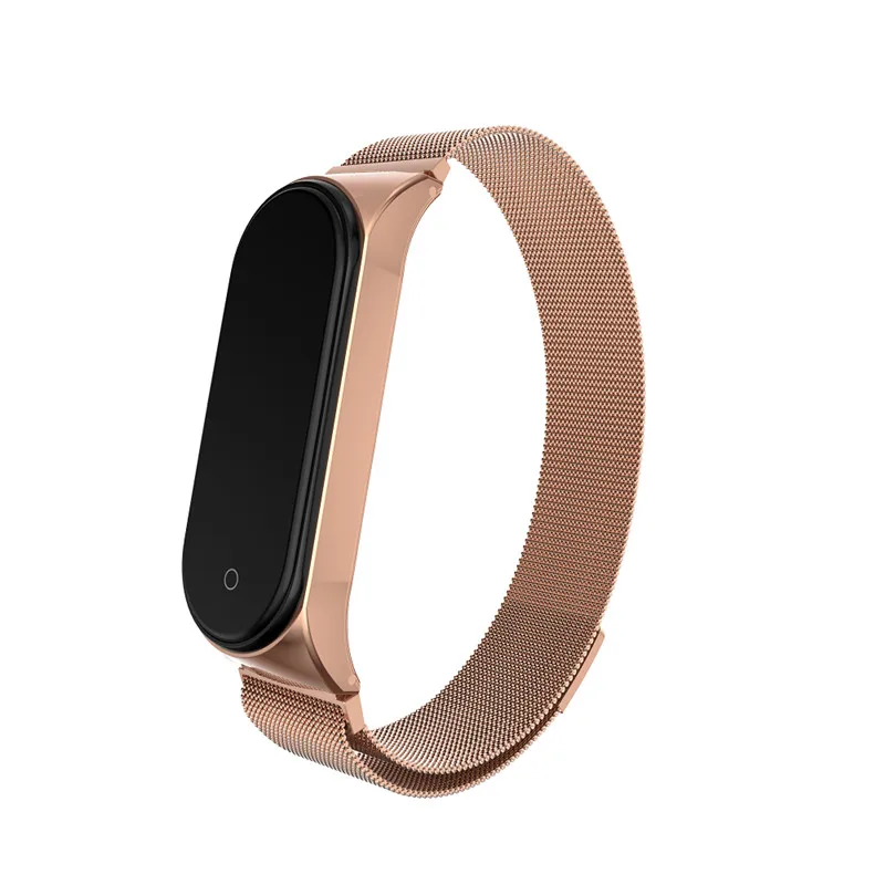 Новое поступление Megneti ремешок для Xiaomi mi Band 4 Магнитный привлекательный mi Band 4 ремешок металлический чехол Высокое качество браслет Xiaomi 4 - Цвет: Rose Gold For Band 4