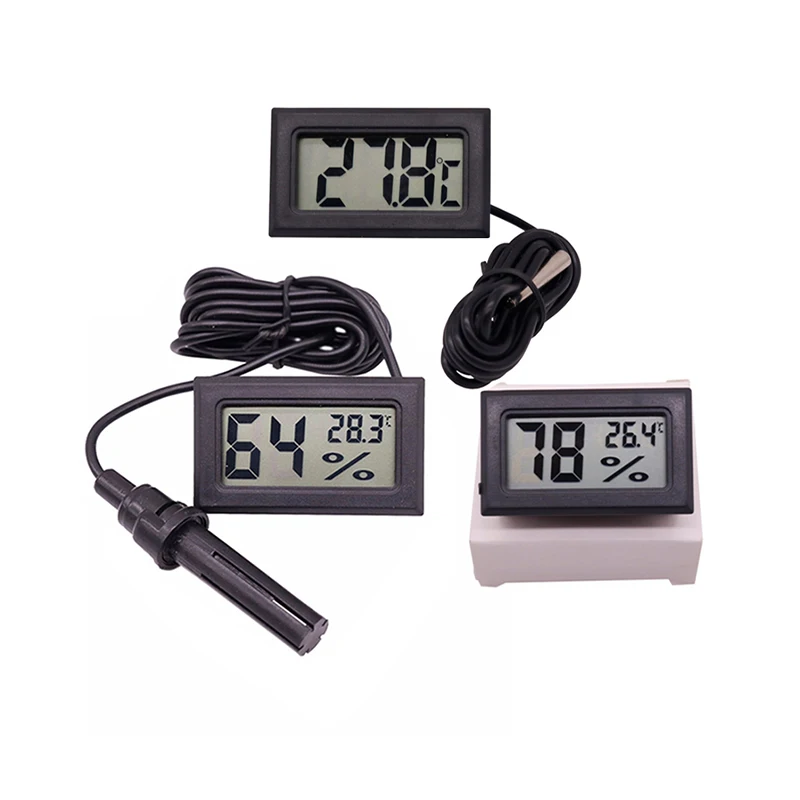 1 Pcs Mini Bequem Digital LCD Thermometer Sensor Hygrometer Gauge  Kühlschrank Aquarium Überwachung Display Feuchtigkeit Detektor - AliExpress