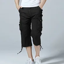 Красивые мужские летние мешковатые армейские брюки, хлопковые брюки с несколькими карманами, мужские пляжные шорты, брюки для бега размера плюс 51