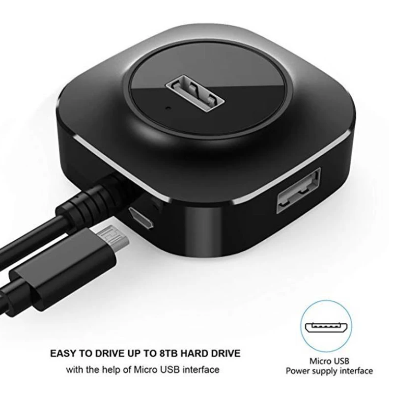 4-port USB 3.0/2.0 Hub Adapter, Splitter For Win XP/2000/7/Vista Support Hot-swap With Frosted Appearance