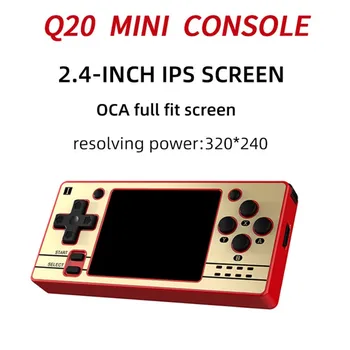RetroPI-2.4G 인치 IPS 스크린 Q20 미니 핸드 헬드 게임 콘솔, 오픈 소스 PS MD FC 레트로 게임 플레이어 포켓 비디오 콘솔 선물