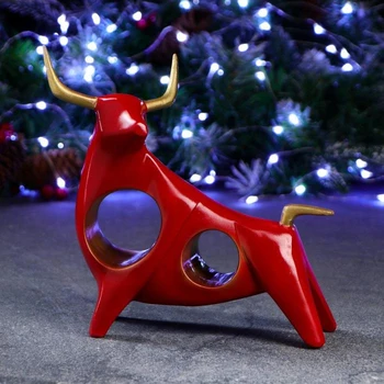 

Figure " Symbol of the year: Bull head up " 21x21cm, red 5220426