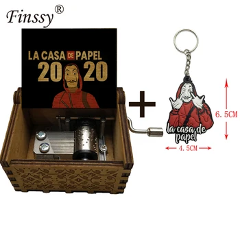 

April newest Wooden Bella Ciao Musical Box Hand Cranked Music Box Boy fans Gift Birthday Gift Christmas Gift Casket Decoration