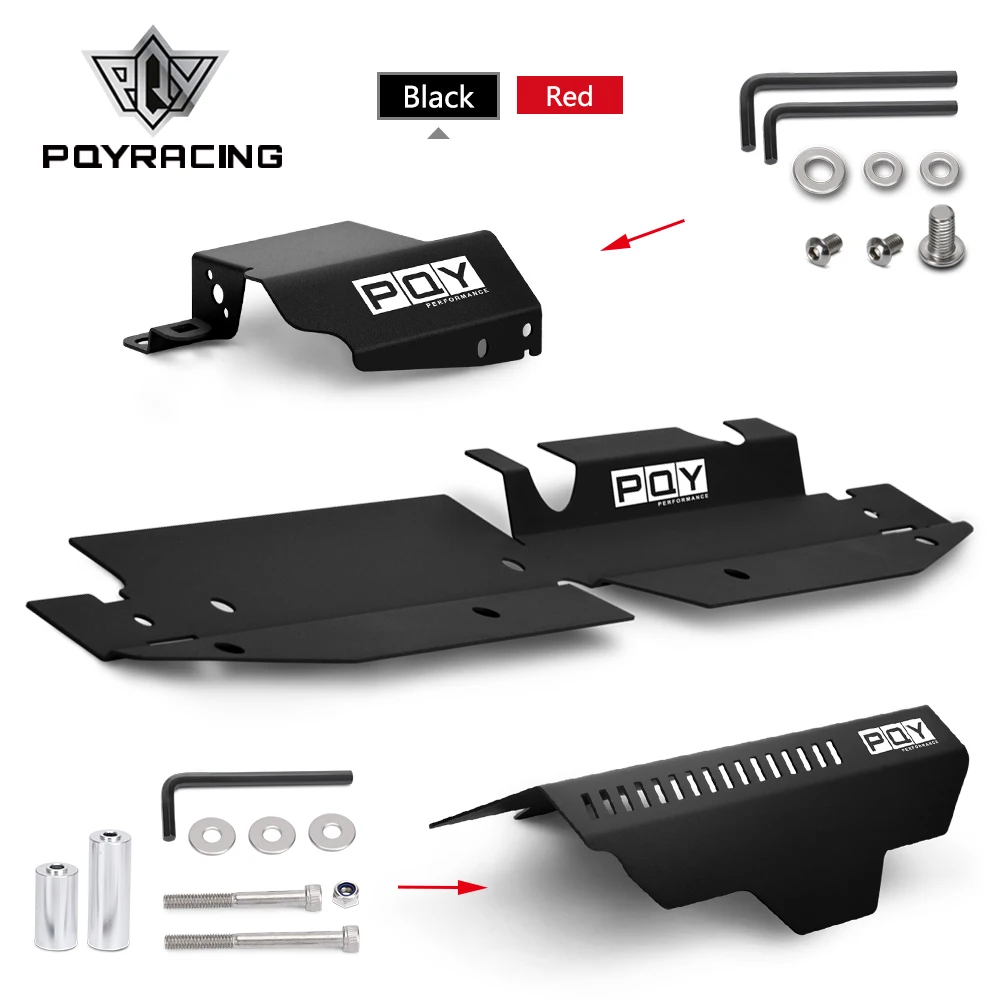 Radiator Cooling Plate Shroud & Pulley Belt Cover & Boost Control Solenoid Cover For 08-14 Subaru WRX STI