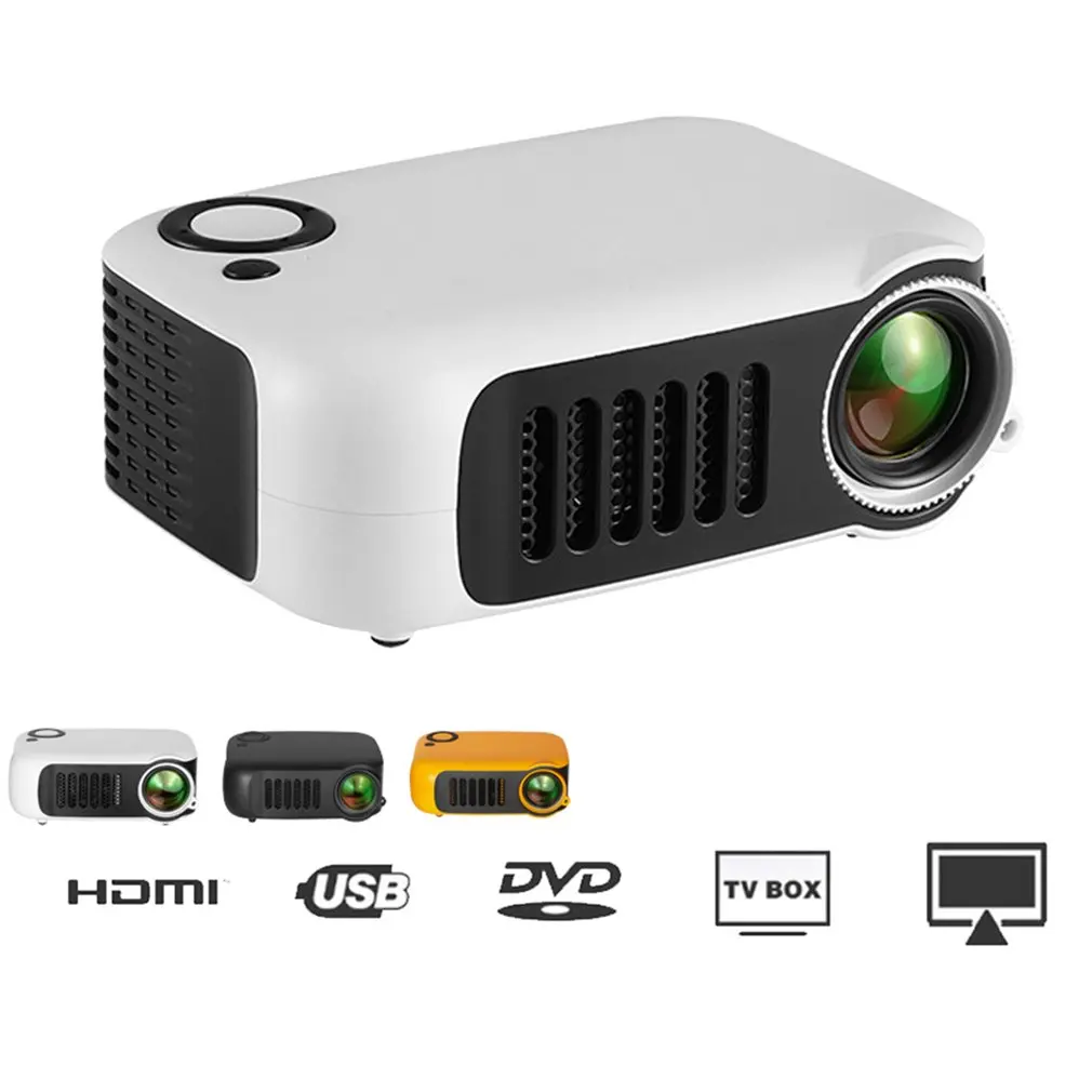 EU Plug Мини портативный карманный проектор HD 1080P кино видео проекторы Домашний кинотеатр HDMI развлечения проекция белый черный - Color: EU Plug