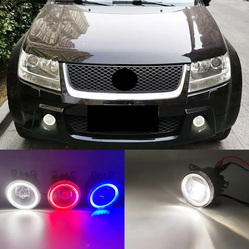 1セット2機能オートled Drl昼間ランニングライト車エンジェル アイズフォグランプfoglightスズキエスクード07 12 Aliexpress