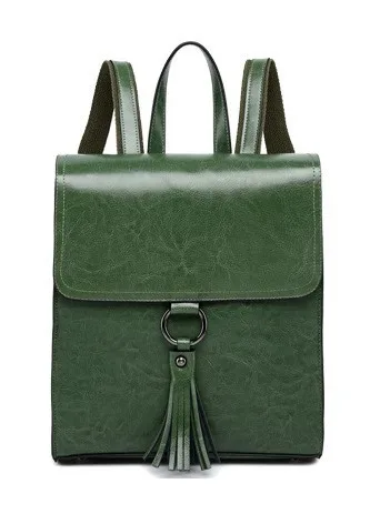 Рюкзак европейский и американский модный современный кожаный рюкзак mochila рюкзаки женские - Цвет: green