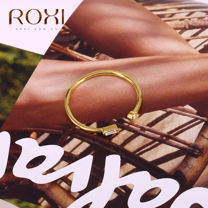 ROXI 925 пробы, серебряное, белое, циркониевое прямоугольное кольцо для женщин, модное ювелирное изделие, роскошное кольцо с австрийским кристаллом, обручальное кольцо Anillos