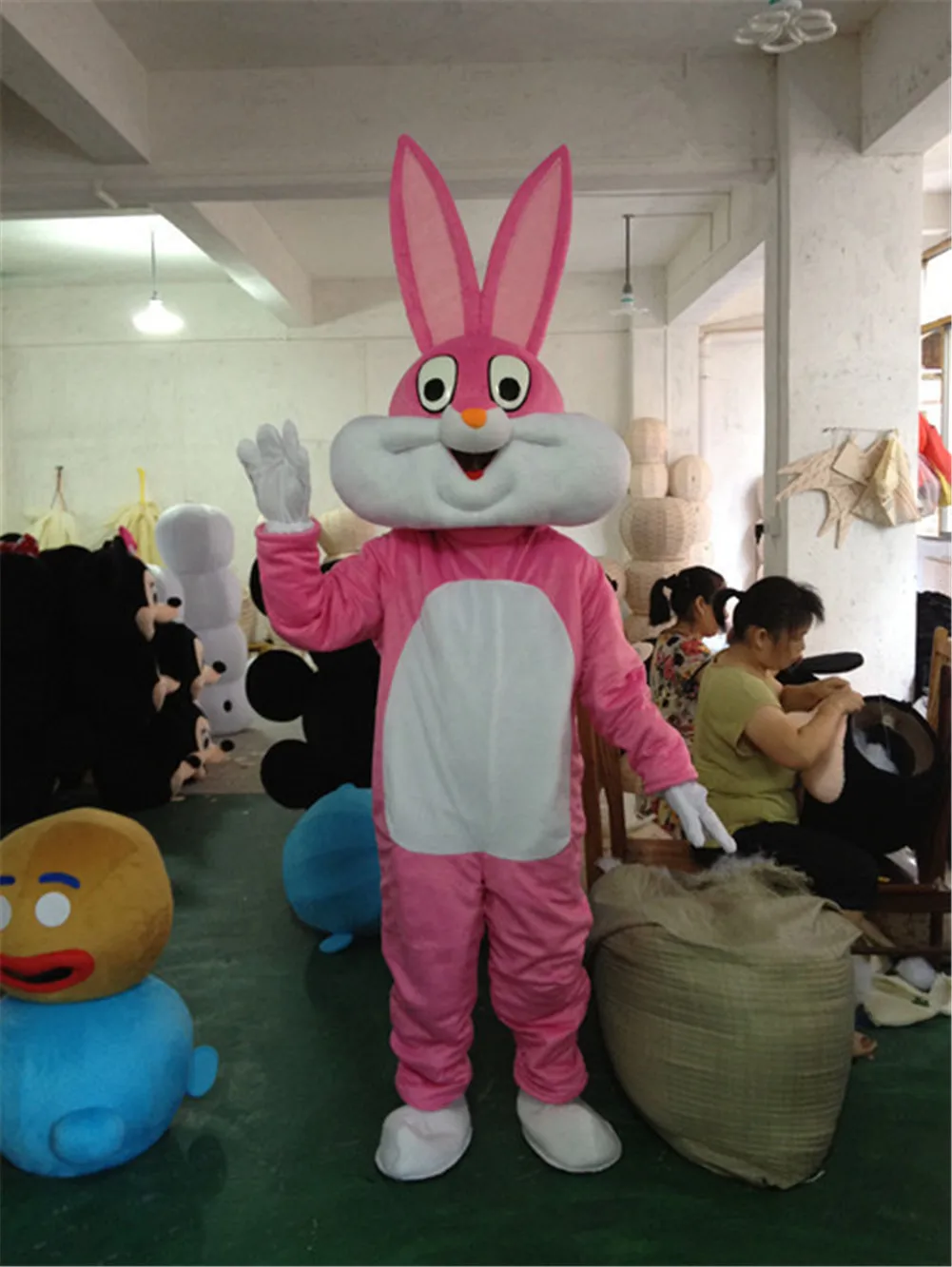 Bugs Bunny маскарадный костюм; нарядное платье для дня рождения; карнавальное платье на Хэллоуин - Цвет: Розовый