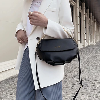 

2020 Fashion Solid Messenger Bags Women Letter Chains Shoulder Cloud Hand Bag Soft Leather Luxury Handbag Designer Crossbody Bag