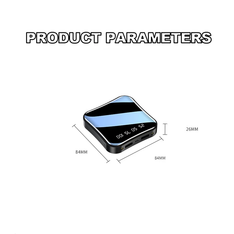 Mini banco de energía de 30000mAh, cargador de batería externo portátil con pantalla LED, 2USB, Banco de energía móvil de alta capacidad para teléfono - Imagen 6