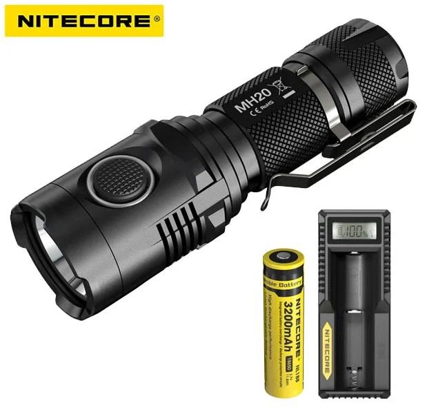 Nitecore MH20 XM-L2 1000LM нейтральный белый EDC светодиодный фонарик+ nitecore 3500mah аккумулятор+ nitecore UM10 зарядное устройство