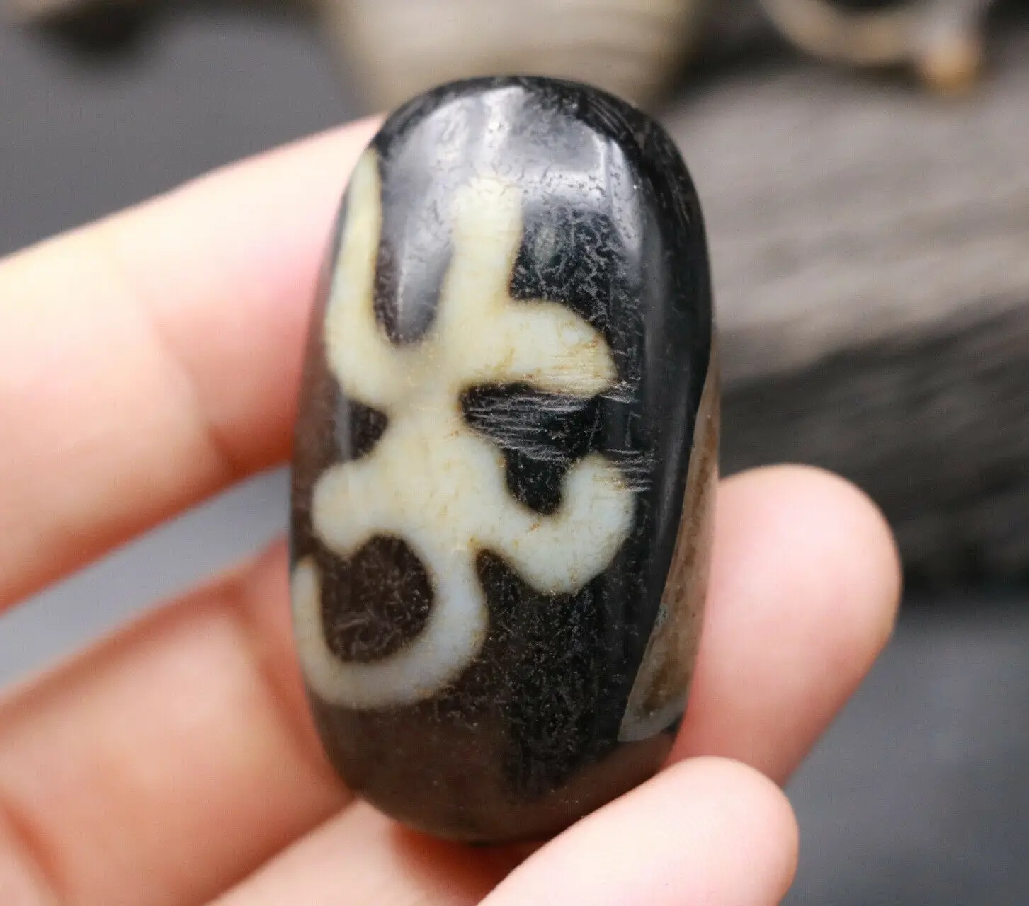 

Magic Power Tibetan Old Crystiallize Agate OM Word dZi Bead Pendant Amulet D623A LKbrother Talisman Treasure