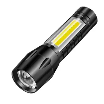 

1PC Small Flashlight Rechargeable Outdoor Flashlight Zoom COB Working Lamp Mini Flashlight Portable Hard Light LED Torch