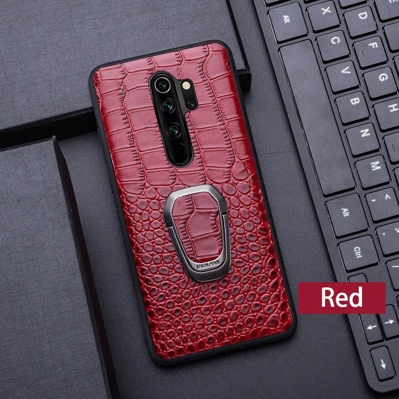 Red Чехол для телефона из натуральной кожи для Xiao mi Red mi Note 7 8 Pro 6 5 Чехол для mi 8 9 lite 9se 9T Note10 A2 A3 mi x 2s Max 3 Poco F1 чехол - Цвет: Red