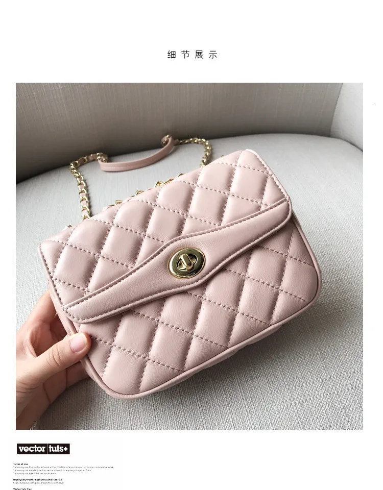 SHEEPSKIN LEATHER RHOMBUS CHAIN BAG NEW STYLE SATCHEL SMALL FRAGRANT BREEZE LEISURE SINGLE SHOULDER BAG LADIES HANDBAGS