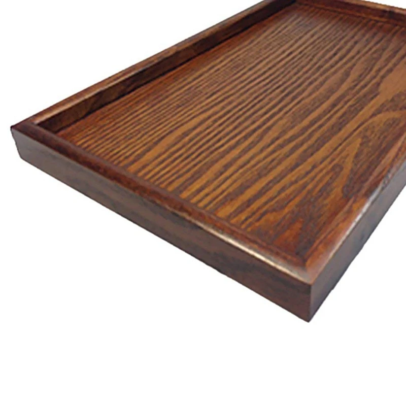 Деревянный поднос чайные блюда пластина-коричневый, 22x15x2 см