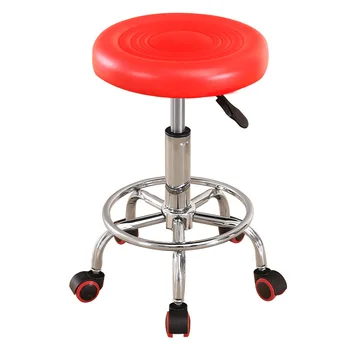 

durable PU bar chair lift beauty chair 360 degree rotation Barber chair with safety pneumatic rod High strength nylon wheel