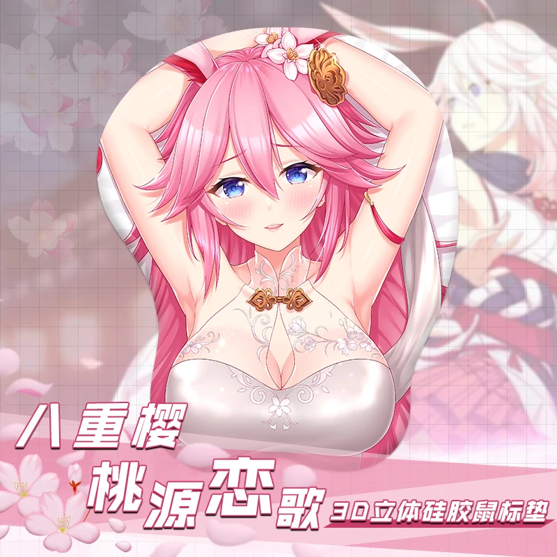 Honkai Impact 3 Yae Sakura аниме 3D коврик для мыши с подушечкой запястья отдых|Коврики мышей|