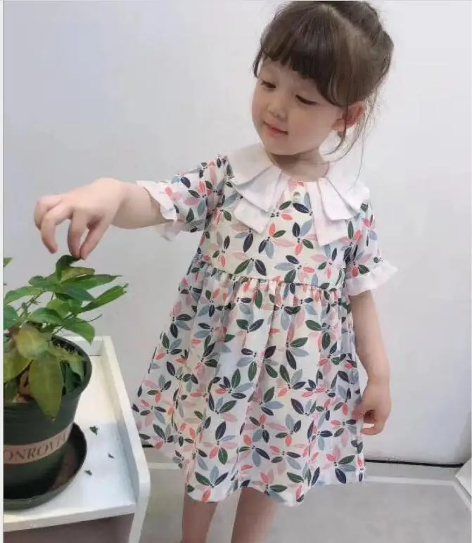 new baby girl dresses cotton print kids party dress fashion high-grade girls summer dress children clothing