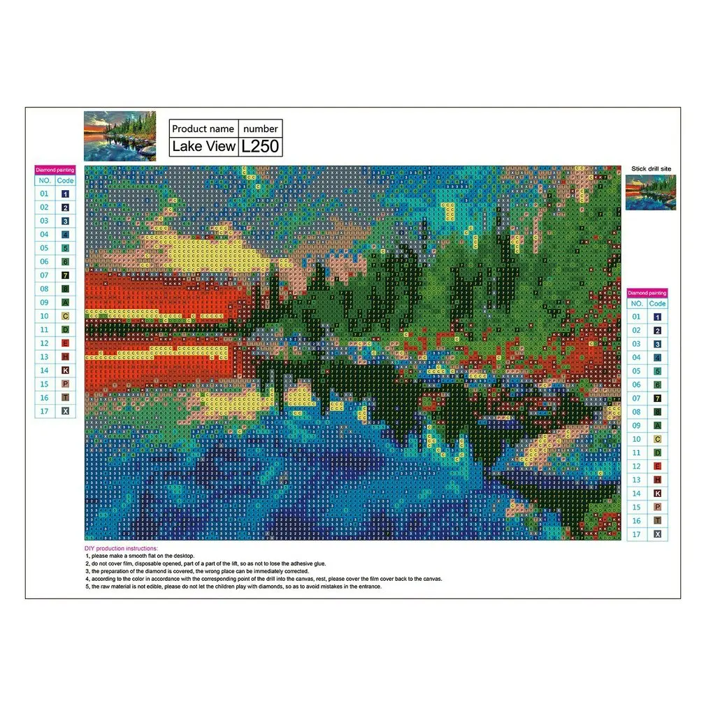 multicolor 3D Алмазная живопись полный набор для вышивки крестом Стразы Вышивка 40x30 см L250 - Цвет: multicolor