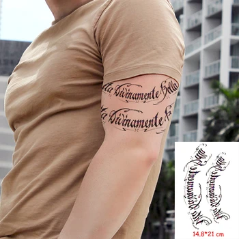 

Waterproof Temporary Body Art Arm Shoulder Chest Letter Tattoo Sticker Women/Men Hot Sale 14.8*21 Cm