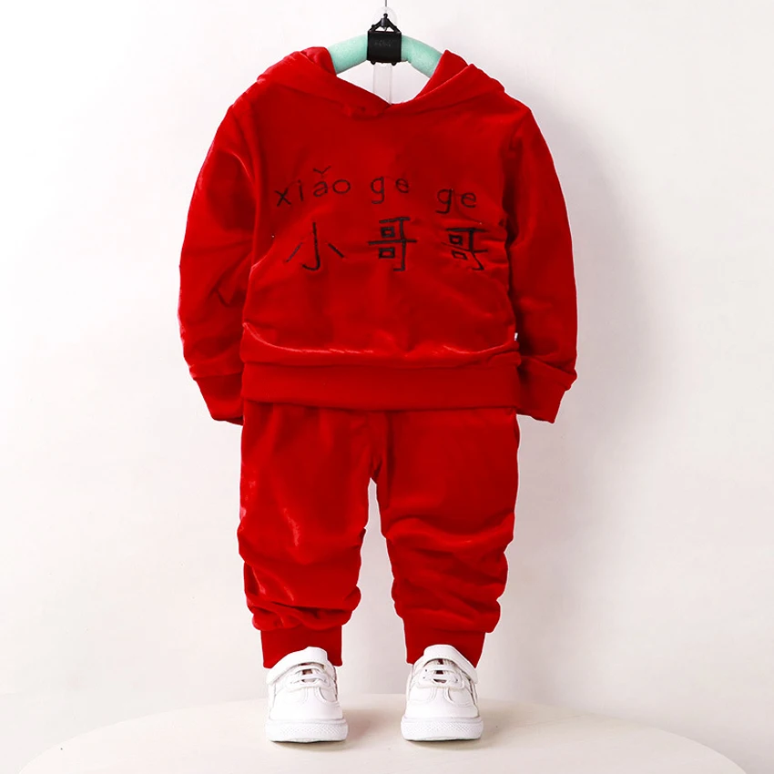 ZJHT года, детские осенние бархатные комплекты одежды для девочек и мальчиков детские спортивные костюмы хлопковый пуловер с длинными рукавами+ штаны, LM050