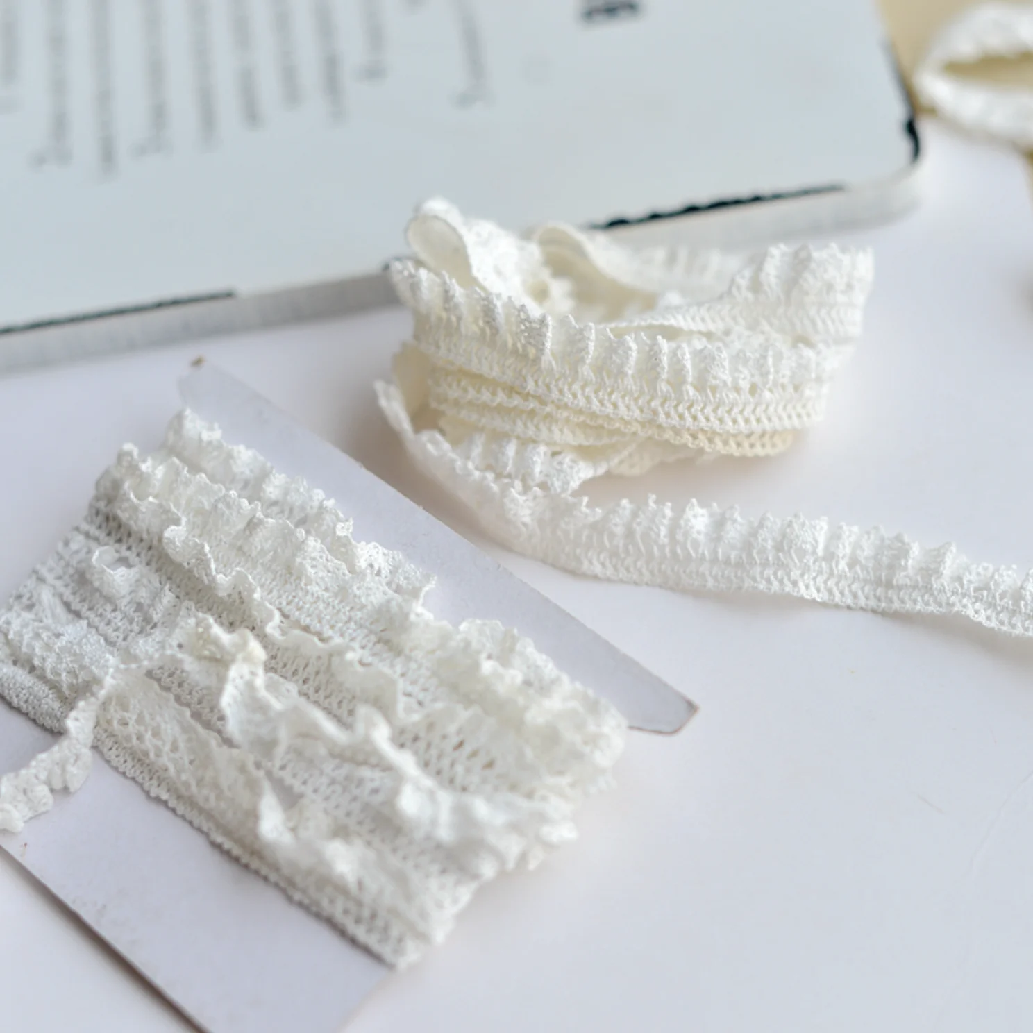 5 Meters Ivory Elastic Stretchy Lace Trim Random Ruffle Cotton Trimmings DIY Sewing Underwear Lingerie Decor Ribbon | Дом и сад