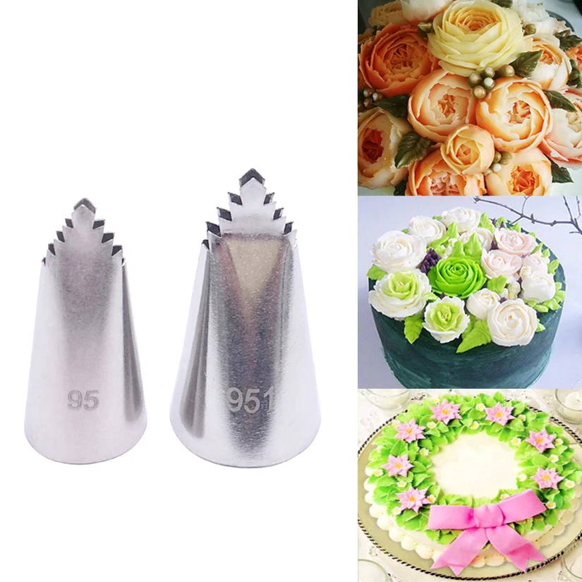 95#/951# Leaf Stainless Steel Icing Piping Nozzles Cake Decorating Pastry Tip Sets Cupcake Tools Bakeware |