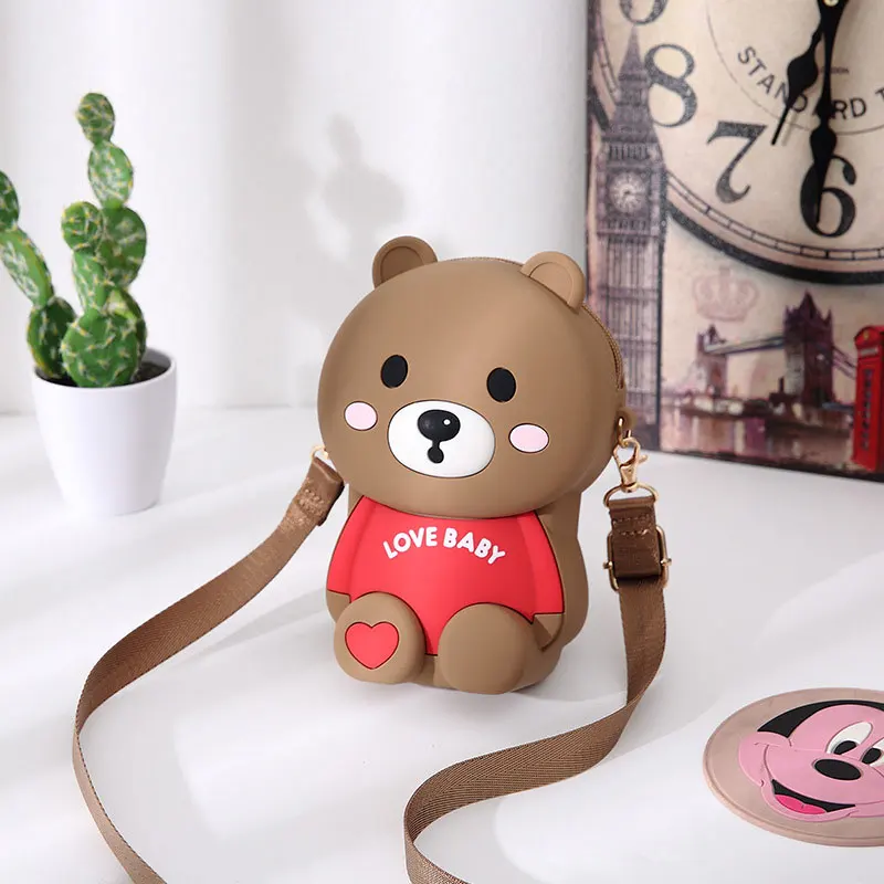 Original New Kawaii Brown Bear Female Bag Cartoon Cute Brown Bear Shoulder Bag Personality Coin Purse 1 Original New Kawaii Brown Bear Female Bag Cartoon Cute Brown Bear Shoulder Bag Personality Coin Purse 2