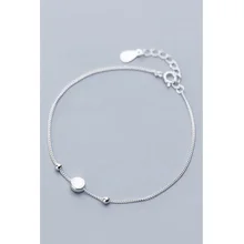 La MaxZa 925 пробы Серебряный минималистичный маленький круглый вафельные шарики браслет для женщин девушек дружба Регулируемый женский браслет