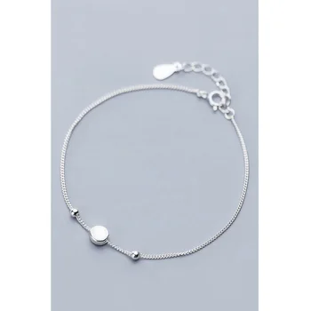 

La Monada 925 Sterling Silver Minimalist Small Round Wafer Beads Bracelet For Women Girls Friendship Adjustable Women Bracelet