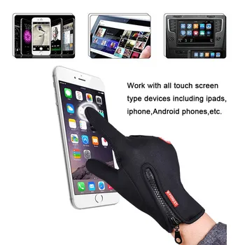 

2020 Touch-screen Bike Gloves Winter Thermal Windproof Warm Full Finger Cycling Glove Anti-slip Men Women Outdoor Bicycle Gloves