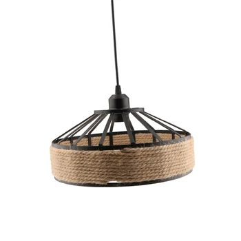 

Industrial Metal Manila Rope Twined Ceiling Lampshade Restaurant Home Decor