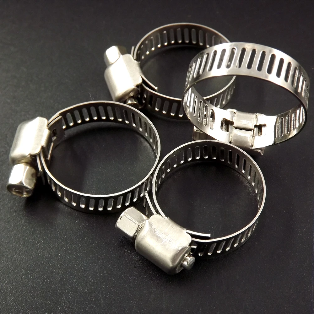 100x Stainless Steel Adjustable Drive Hose Clamps Fuel Line Worm Clips 3/4"-1"