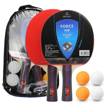 

Table Tennis Ball and Bat Set 2 Pairs Ping Pong Bats 8 Ping Pong Balls Pack