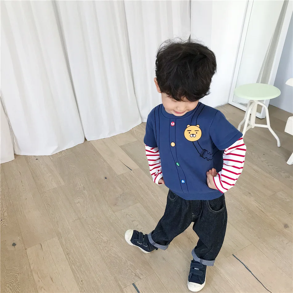 Tonytaobaby/осенне-зимняя одежда новая детская одежда для мальчиков и девочек свитер для мальчиков и девочек с рисунком ракеты