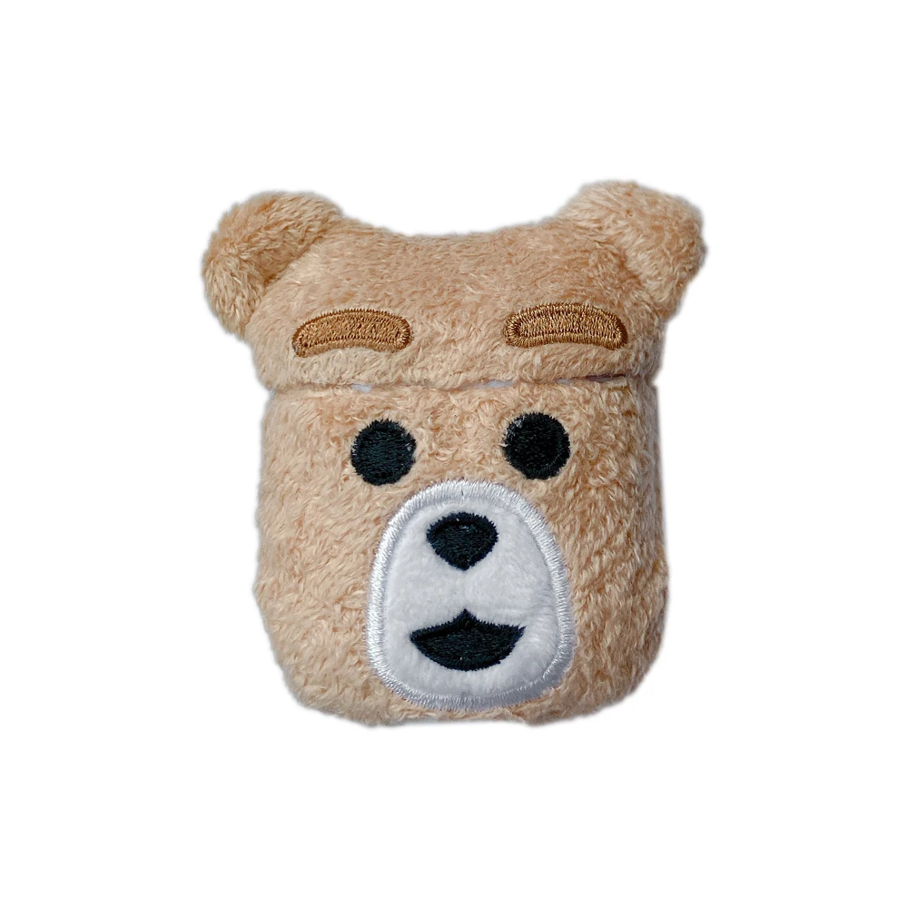 teddy bear Чехол с милым плюшевым мишкой для Apple Airpods 1 2, зимний теплый меховой чехол для наушников, чехол с плюшевыми наушниками, защитный чехол для зарядки - Цвет: teddy bear