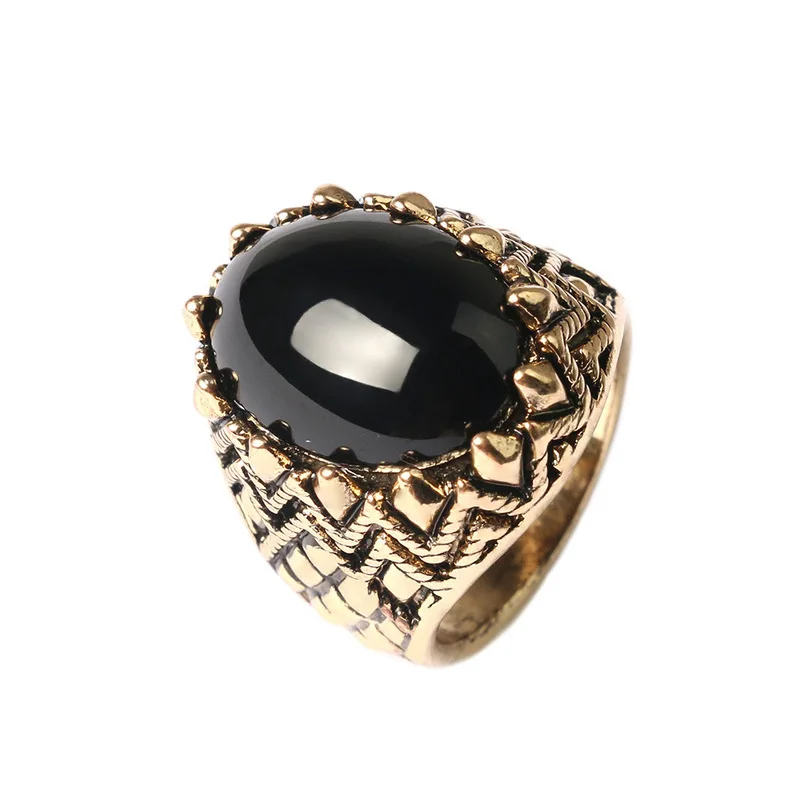 

2019 Anel Wedding Rings Ancient Inlaid Big Gem Ring Popular Board Restoring Ways Jewelry Exquisite Carving Decorative Pattern