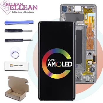 

HH Promotion For Samsung Galaxy S10 LCD Touch Screen Digitizer Assembly+Frame Super Amoled SM-G973F G973 G973F Display Free Ship