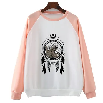 

Dreamcatcher Sloth Animal Hoodies Print Harajuku Hoody Women Sweatshirts O-Neck Long Sleeve Tops Clothing