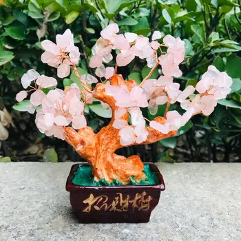 

1pc natural 7 chakra healing crystals quartz tree ping color rose quartz stone decoration ornaments