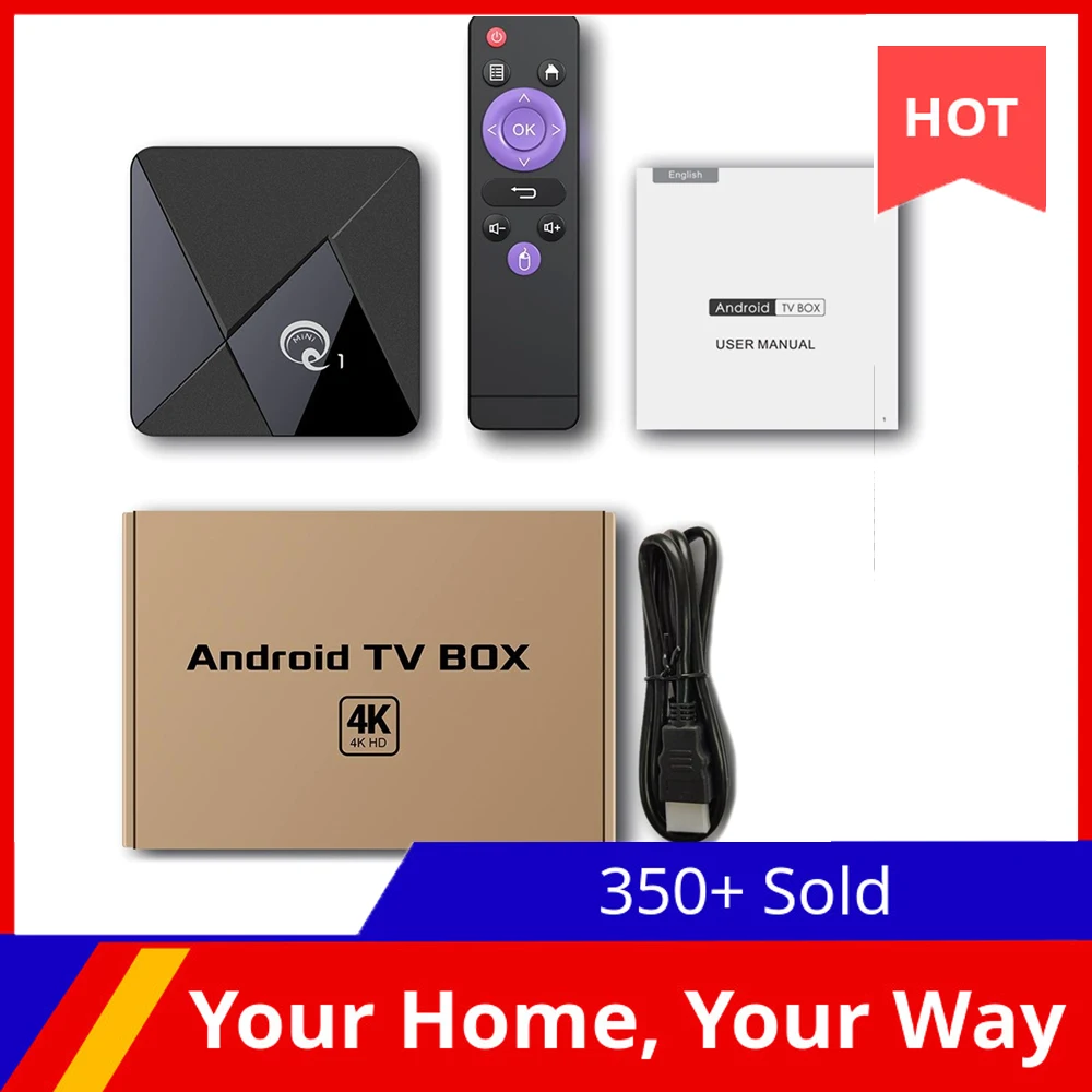 Q1 MINI Smart TV BOX Andriod 9 0 Youtube 2 Гб 16 Rockchip RK3328 четырехъядерный 4 ГГц WIFI 4K Ultra HD Google Play Android