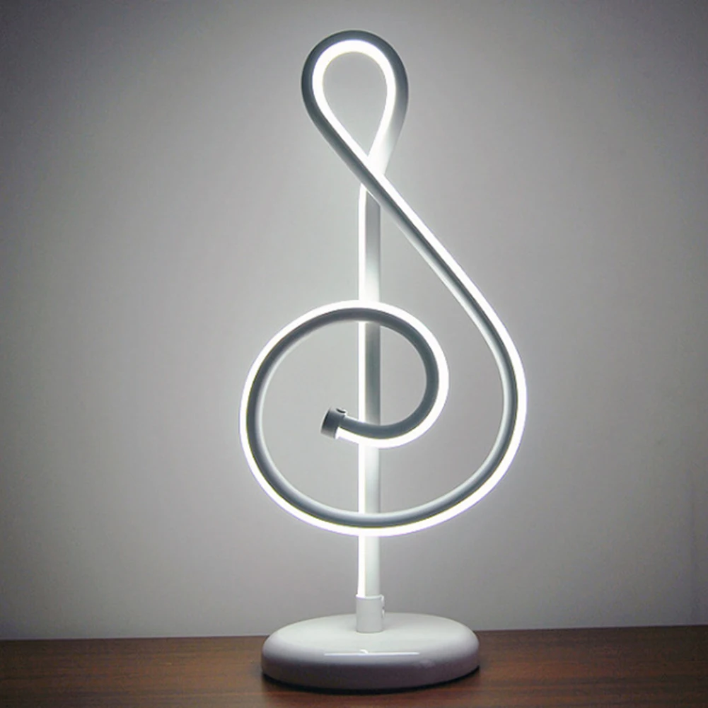 

Practical Reading Light Aluminum Table Lamp Modern Dimming Decorative Musical Note Study Bedroom Heat Dissipation Home Led