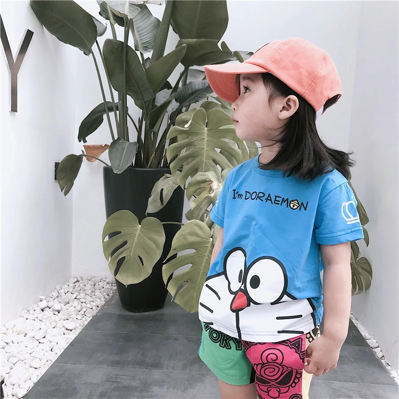 KIKIKIDs/детская белая футболка с героями мультфильмов Топы в японском стиле для маленьких мальчиков и девочек, детская летняя повседневная футболка с короткими рукавами фирменный дизайн