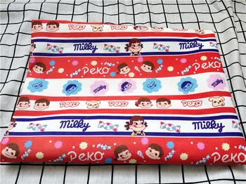 

patchwork Canvas fabric cartoon Milk girl fabric for Tissue Kids home textile school bag for Sewing 100*140cm