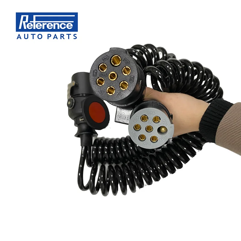 Truck Spare Parts Electrical Coil Replaces 15-7-7 Pin Trailer Plug Wiring Spring Cable Connector 21971559 With Spring Cable