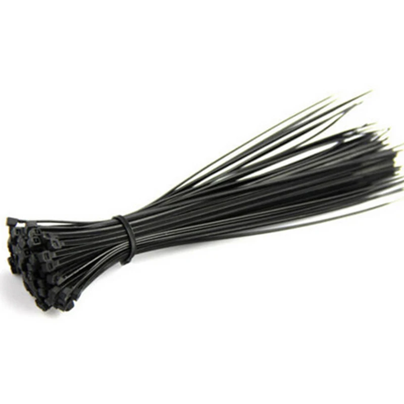 100pcs Black White Network Nylon Plastic Cable Wire Zip Tie Cord Strap 8X6 B$KH 